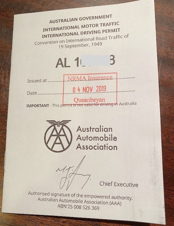 International Driving Permit from the NRMA