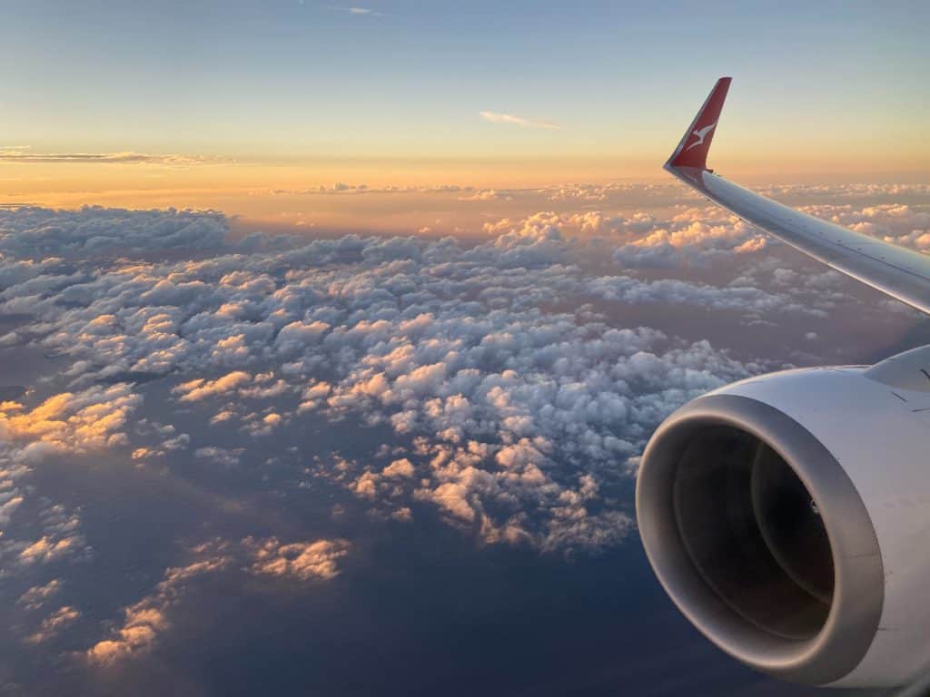 Sunset from Qantas plane