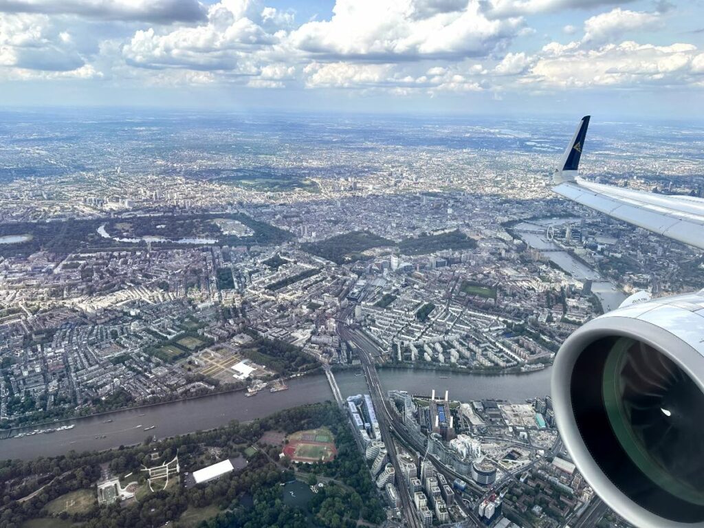 Landing in London, UK on Air Astana