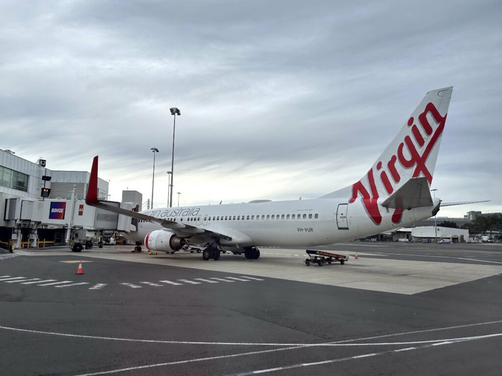 Virgin Australia plane at Sydney Kingsford Smith International Airport