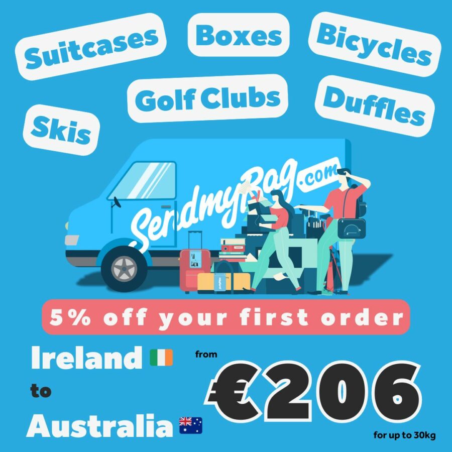 Send my bag Ireland to Australia banner ad