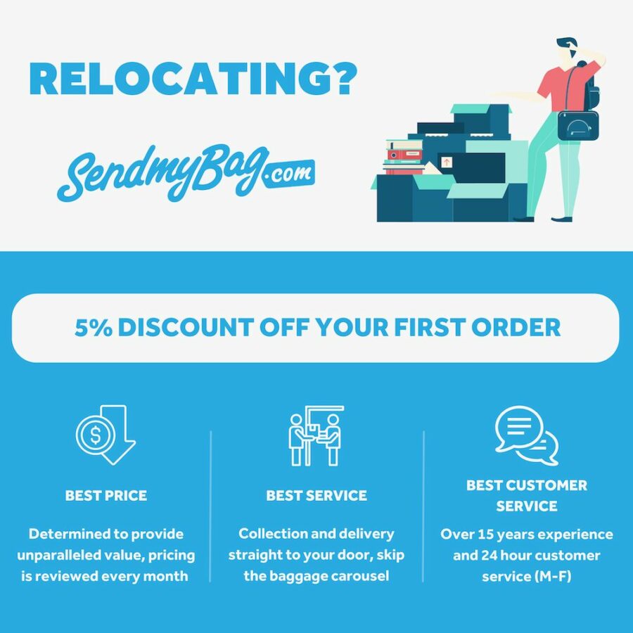 Relocating? Get 5% off your first order with Send My Bag