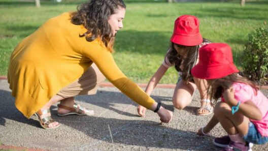 Au pair playing with host family's children