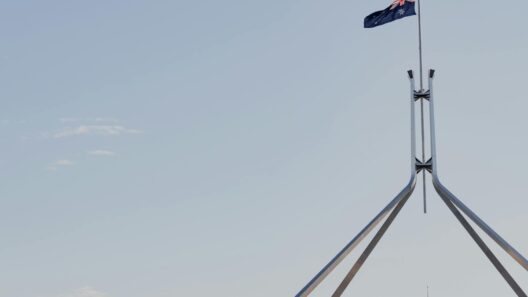 Australian flag atop parliament house