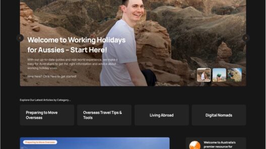 New Working Holidays for Aussies home page design in 2026