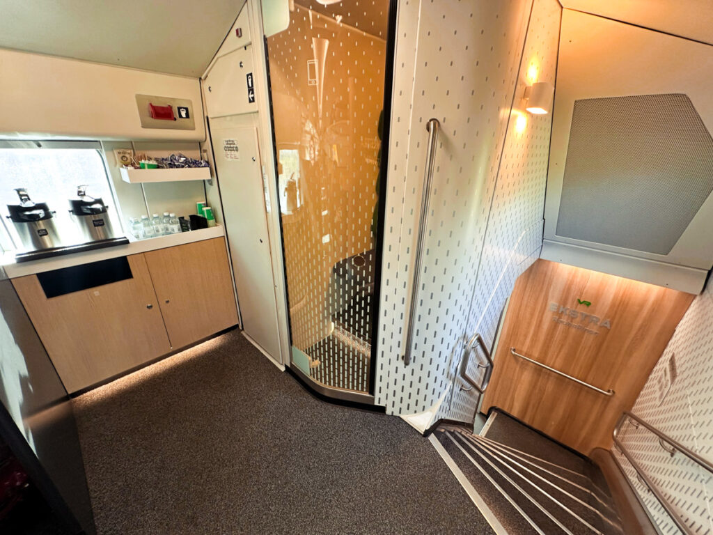 Finnish trains have call booths