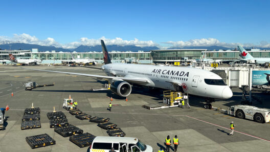 An Air Canada Boeing 787 at Vancouver Airport (YVR)