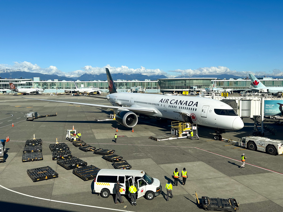 An Air Canada Boeing 787 at Vancouver Airport (YVR)