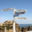 Australia distance signs at Port Macdonnell, SA