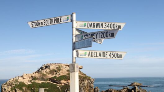 Australia distance signs at Port Macdonnell, SA